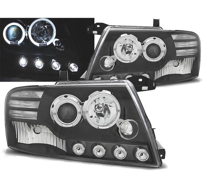 PHARES MITSUBISHI PAJERO V60 00-06 LED ANGEL EYES NOIR, Auto-onderdelen, Verlichting, Verzenden