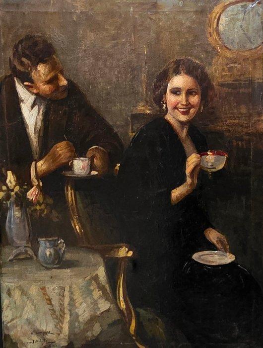 Italiaanse school (XIX) - La colazione, Antiek en Kunst, Kunst | Schilderijen | Klassiek