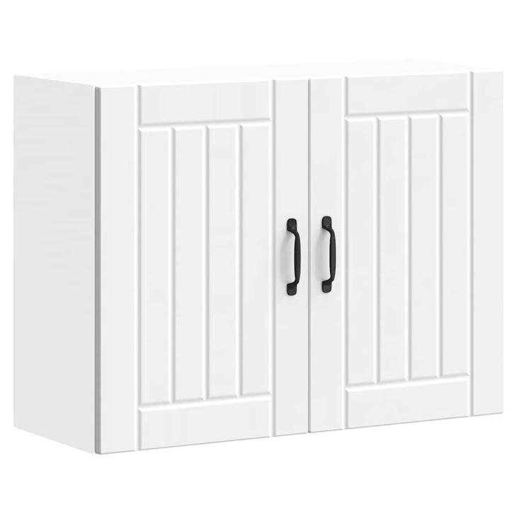 vidaXL Keukenwandkast Lucca bewerkt hout wit, Huis en Inrichting, Kasten | Overige, Nieuw, Verzenden