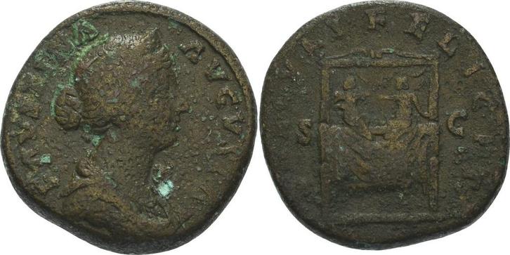 Sesterz 161, Kaiserzeit Faustina Filia + 176, Postzegels en Munten, Munten en Bankbiljetten | Verzamelingen, Verzenden