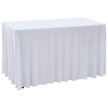 vidaXL 2 st Tafelhoezen stretch met rok 120x60,5x74 cm wit, Verzenden