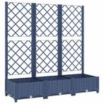 Plantenbak met latwerk 120cm donkergrijs - Retour Deal -40%, Tuin en Terras, Kunststof, 100 cm of meer, Verzenden, Nieuw