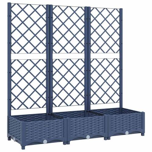 Plantenbak met latwerk 120cm donkergrijs - Retour Deal -40%, Tuin en Terras, Bloembakken en Plantenbakken, 60 cm of meer, 100 cm of meer