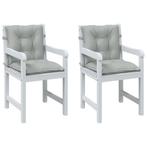vidaXL Coussins de chaise à dossier bas lot de 2 gris, Maison & Meubles, Accessoires pour la Maison | Coussins, Neuf, Verzenden