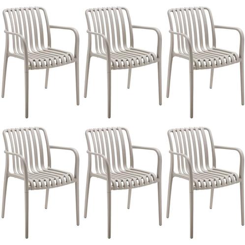 tectake Tuinstoelen Alcudia, weerbestendig, stapelbaar - tau, Tuin en Terras, Overige Tuin en Terras, Verzenden