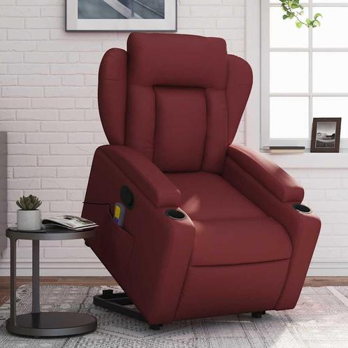 vidaXL Fauteuil inclinable de massage Rouge bordeaux, Maison & Meubles, Fauteuils, Neuf, Envoi