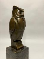 sculptuur, Art Deco Uil naar Altorf - 34 cm - Brons