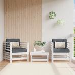 vidaXL Tuinstoelen met kussens 2 st massief grenenhout wit, Tuin en Terras, Tuinsets en Loungesets, Verzenden, Nieuw