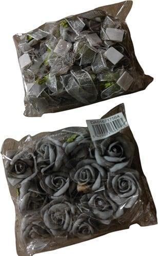 Mini Foam Roos Grijs Zelfklevend 2 cm Pak, Huis en Inrichting, Woonaccessoires | Kunstplanten en Kunstbloemen, Nieuw