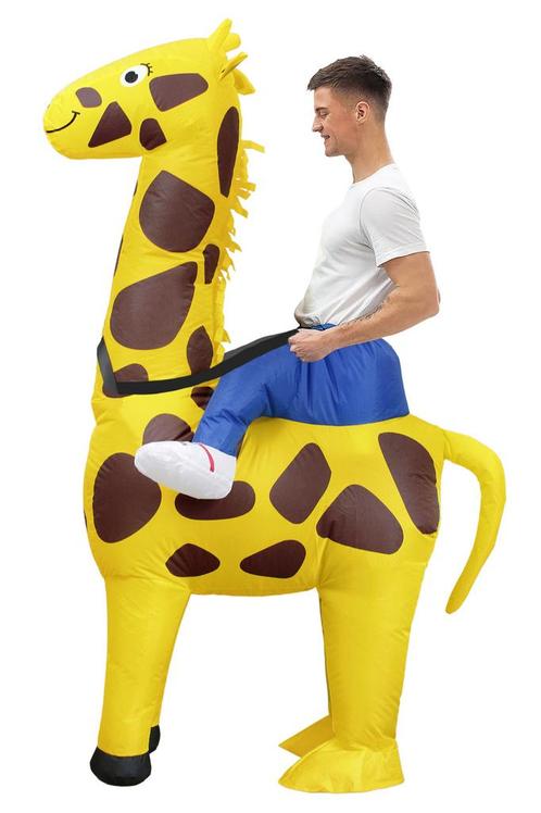 KIMU® Opblaas Kostuum Zittend Op Giraf Opblaasbaar Pak Giraf, Vêtements | Hommes, Costumes de carnaval & Vêtements de fête, Enlèvement ou Envoi