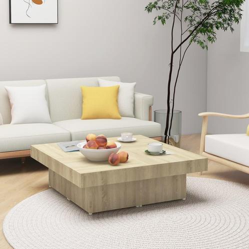 vidaXL Salontafel 90x90x28 cm bewerkt hout sonoma, Huis en Inrichting, Tafels | Salontafels, Nieuw, Verzenden