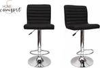 2dekans | Set van 2 barstoelen - zwart - barkruk - barstoel, Huis en Inrichting, Stoelen, Ophalen of Verzenden, Nieuw