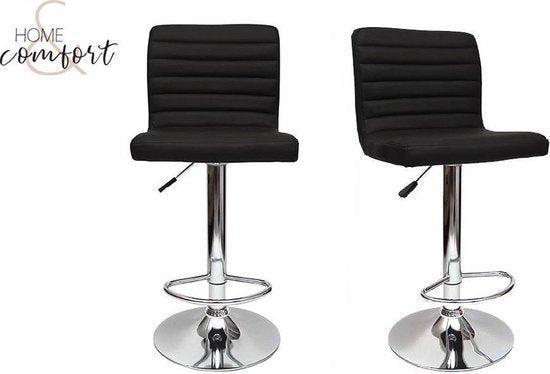 2dekans | Set van 2 barstoelen - zwart - barkruk - barstoel, Huis en Inrichting, Stoelen, Ophalen of Verzenden
