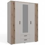 Kledingkast creme 150x55x200 2 lades (Kledingkasten), Verzenden, Nieuw, Overige houtsoorten, Met lade(s)