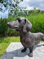 Beeldje - Grote teckel hond - Brons, Antiek en Kunst