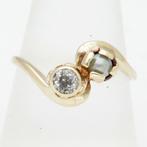 Bague - 14 carats Or jaune Diamant (Naturelle) - Parel, Handtassen en Accessoires, Ringen, Nieuw