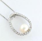 Ketting met hanger - 18 karaat Witgoud -  0.80ct. tw.