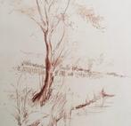 Louis Dideron (1901-1980) - Létang - Sanguine originale, Antiek en Kunst