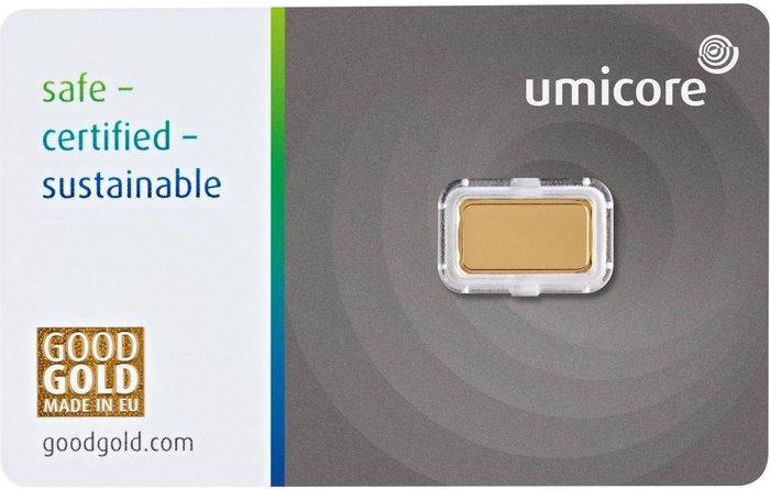 1 gram - Goud .999 - Umicore - Verzegeld en met certificaat, Timbres & Monnaies, Métaux nobles & Lingots