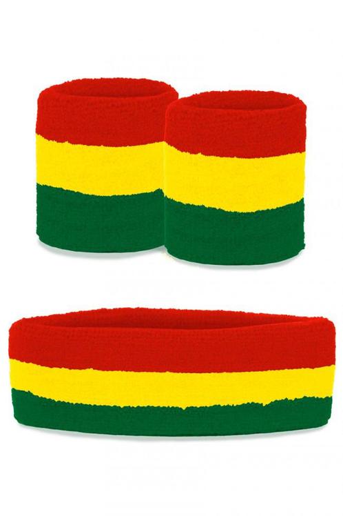 Kinder Zweetbandjes Set Rood Groen Geel Kind Hoofdband Polsb, Kleding | Dames, Carnavalskleding en Feestkleding, Nieuw, Ophalen of Verzenden