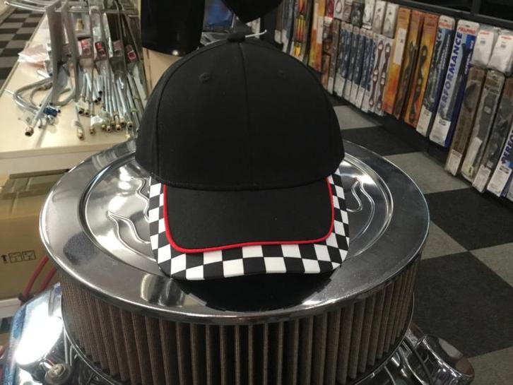 Baseball cap  checkered flag black, Auto-onderdelen, Overige Auto-onderdelen, Nieuw, Ophalen of Verzenden