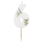 Witte Kaars 6 Jaar Gebladerd 5cm, Hobby en Vrije tijd, Verzenden, Nieuw