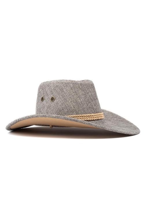 Cowboyhoed Grijs Flax Grijze Linnen Cowboy Western Hoed Vlec, Kleding | Heren, Carnavalskleding en Feestkleding, Nieuw, Ophalen of Verzenden