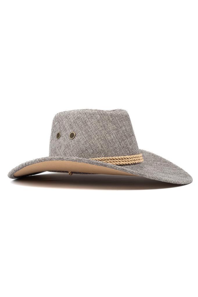 Cowboyhoed Grijs Flax Grijze Linnen Cowboy Western Hoed Vlec, Kleding | Heren, Carnavalskleding en Feestkleding, Nieuw, Ophalen of Verzenden