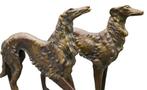 sculptuur, Hermosos perros estilo art decó - 29 cm - Brons, Antiek en Kunst