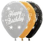 Ballonnen Happy Birthday Sparkle Elegant Mix 30cm 25st, Verzenden