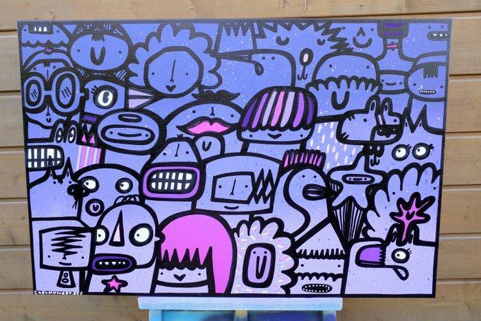 Kev Munday - Violet Night, Antiek en Kunst, Kunst | Schilderijen | Modern