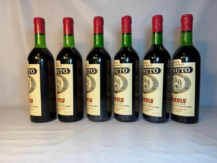 1964 Minuto - Barolo Riserva - 6 Flessen (0.72L), Verzamelen, Wijnen