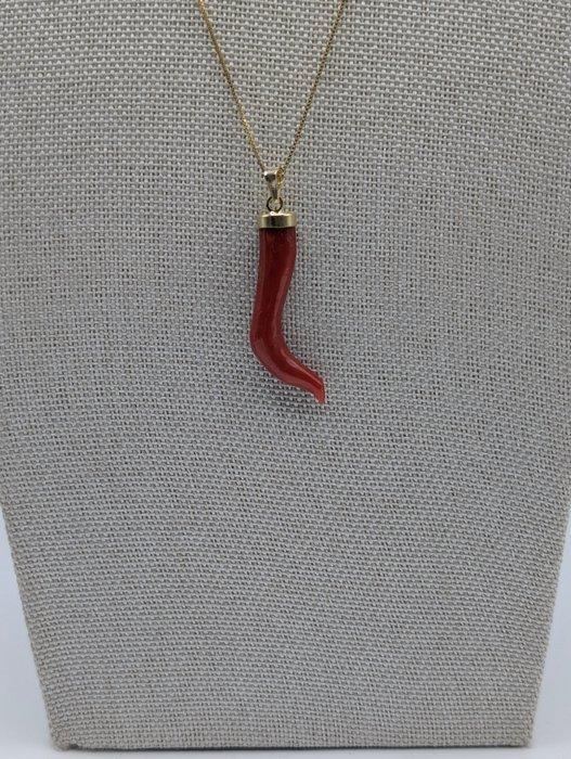 Bloedkoraal - Zilver, Verguld - Halsketting, Handtassen en Accessoires, Kettingen