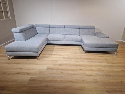 Montel Urban U Hoekbank - Grijs - Stof - Design - Hoofdsteun, Maison & Meubles, Canapés | Sofas & Chaises Longues