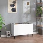vidaXL Platenkast 74,5x38x48 cm bewerkt hout hoogglans wit, Huis en Inrichting, Woonaccessoires | Cd- en Dvd-rekken, Verzenden