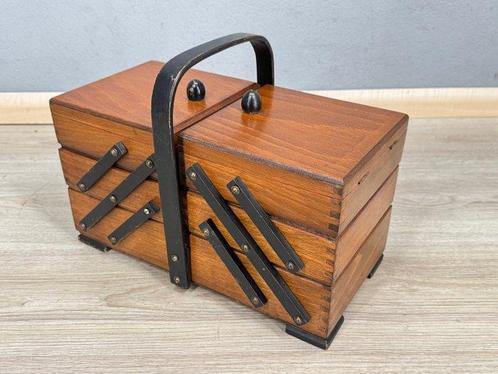 uitklapbare amsterdamse school naaikist - Kist - Hout, Antiek en Kunst, Curiosa en Brocante