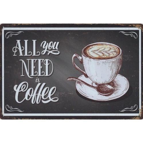 Wandbord -  All You Need Is Coffee, Huis en Inrichting, Woonaccessoires | Wanddecoraties, Nieuw
