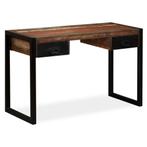 vidaXL Bureau met 2 lades 120x50x76 cm massief gerecycled, Huis en Inrichting, Bureaus, Verzenden, Nieuw