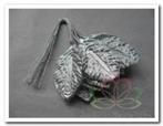 Brokaat bladeren zilver blaadjes 28x44 mm Brokaat bladere, Nieuw