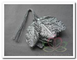 Brokaat bladeren zilver blaadjes 28x44 mm Brokaat bladere, Nieuw