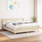 vidaXL Boxspring met matras stof crèmekleurig 160x200 cm, Verzenden, Nieuw