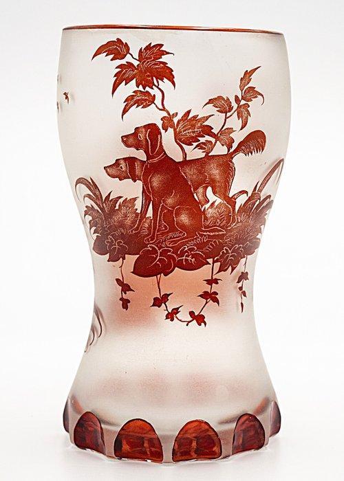 Meyrs Neffe Art Nouveau Etched-Engraved-Hand painted Glass, Antiek en Kunst, Kunst | Designobjecten