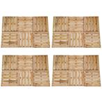 vidaXL 24 st Terrastegels 50x50 cm hout bruin, Verzenden, Nieuw