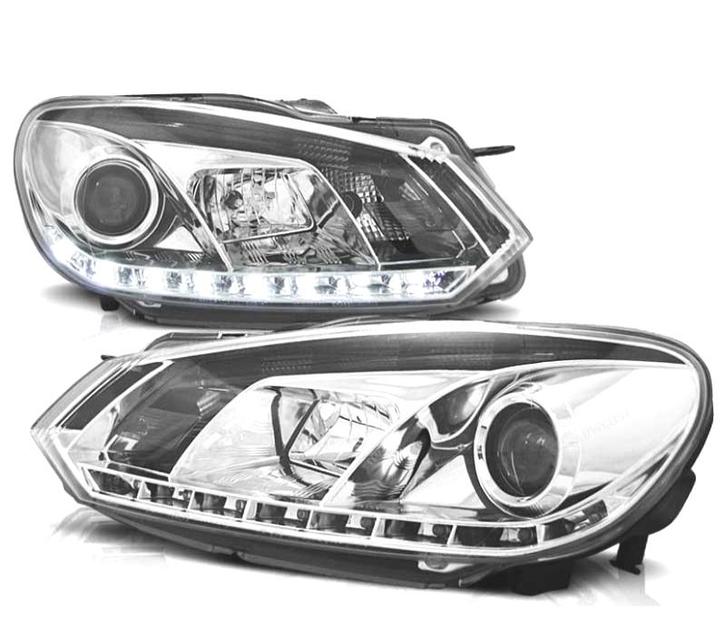 Phares Avec Drl Pour Volkswagen Vw Golf 6 VI 08+ Fond Chromé, Autos : Pièces & Accessoires, Éclairage, Envoi