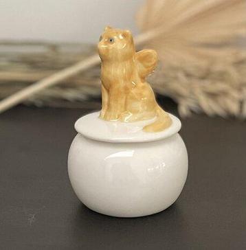Urne kat beeldje, voor as van uw overleden poes, kitten, kat beschikbaar voor biedingen