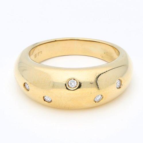 Ring - 18 karaat Geel goud -  0.15ct. tw. Diamant, Bijoux, Sacs & Beauté, Bijoux anciens