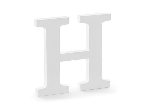 Witte Letter H Hout 21cm, Hobby en Vrije tijd, Feestartikelen, Nieuw, Verzenden