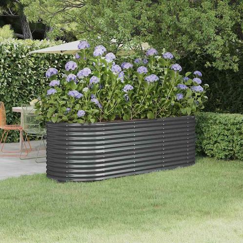 vidaXL Plantenbak 224x80x68 cm gepoedercoat staal, Tuin en Terras, Bloempotten, Nieuw, Verzenden