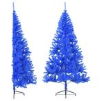 vidaXL Kunstkerstboom met standaard half 210 cm PVC blauw, Diversen, Kerst, Verzenden, Nieuw