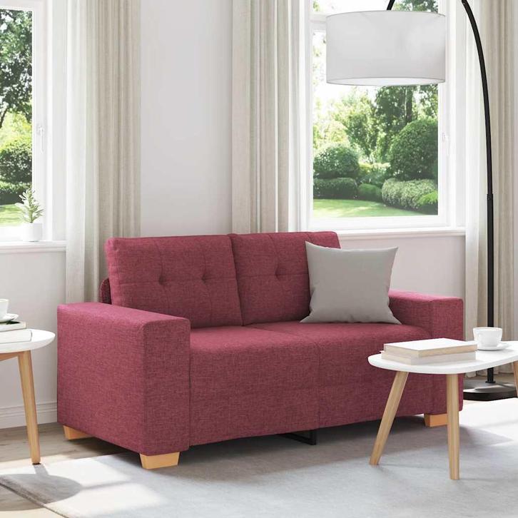 vidaXL Loveseat Bank Wijnrood 120 cm Stof, Huis en Inrichting, Zetels | Zetels, Nieuw, Verzenden